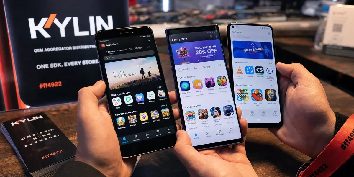 OEM aggregator distribution dashboard: Huawei, Samsung, Xiaomi stores unified for game studios