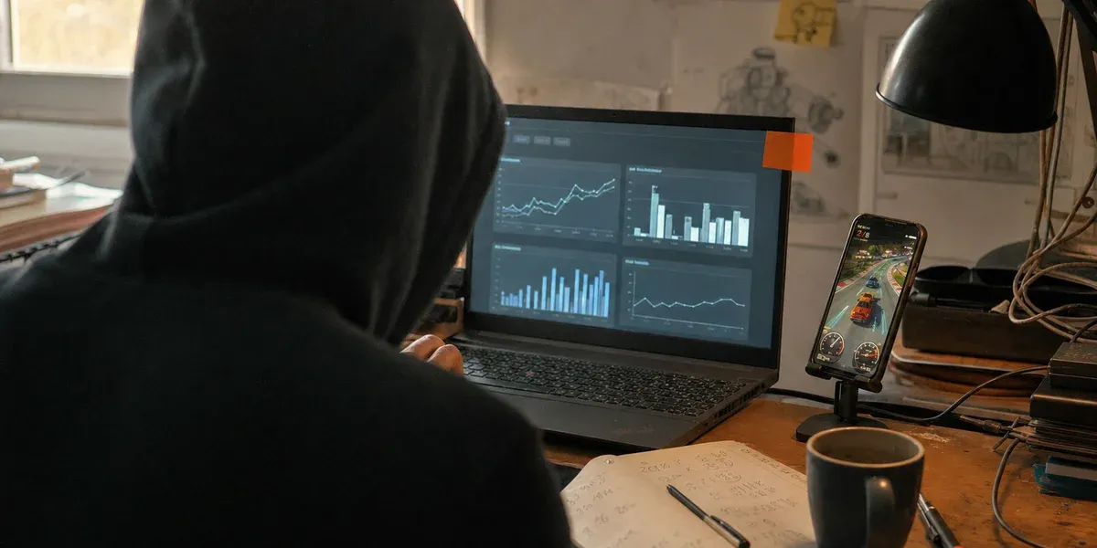 Google Play billing choice: a studio founder checks take-home margin on a revenue dashboard